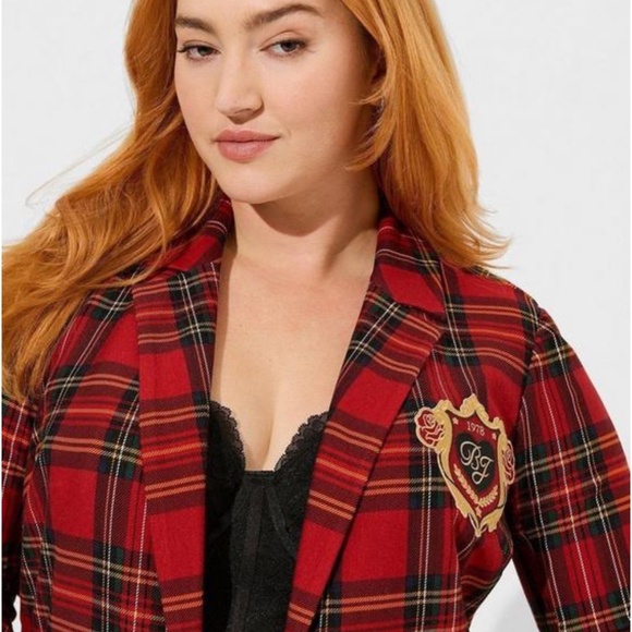 ♥️ CHRISTMAS PLAID BETSY JOHNSON BLAZER ♥️ - Picture 2 of 6
